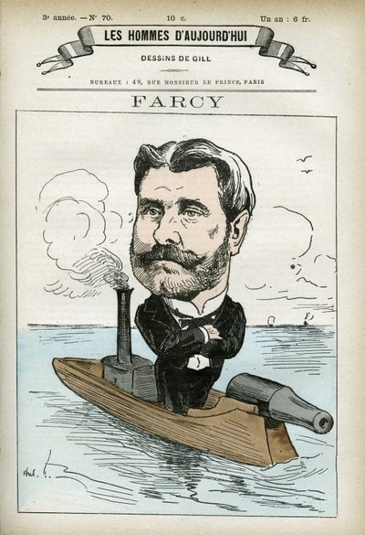 Retrato de Alphonse Farcy (1817-?), retratista francês. Caricatura de Gill, Paris. de Andre Gill