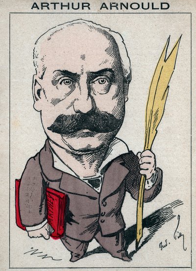 Retrato de Arthur Arnould (1833-1895), jornalista e político francês, participou activamente na Comuna de Paris - Cartoon de André Gill em "Les Hommes d
