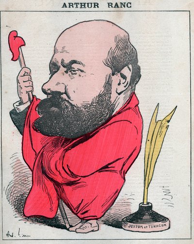 Retrato de Arthur Ranc (1831-1908) jornalista e político francês - Cartoon de Andre Gill em "Les Hommes d