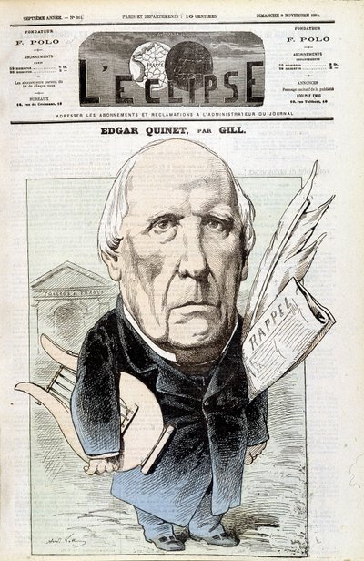 Retrato de Edgar Quinet, historiador francês (1803-1875). Em L