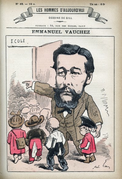 Retrato de Emmanuel Vauchez, político francês. Caricatura de Gill, Paris. de Andre Gill