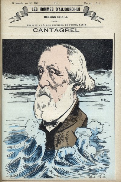 Retrato de Felix Francois Jean Cantagrel (1810-1887), homem de letras, conselheiro municipal e deputado de Paris. Desenho animado de Gill, Paris. de Andre Gill