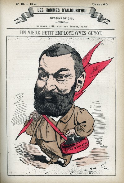 Retrato de Yves Guyot (1843-1928), político, publicista e economista francês. Desenho animado de Gill, Paris. de Andre Gill