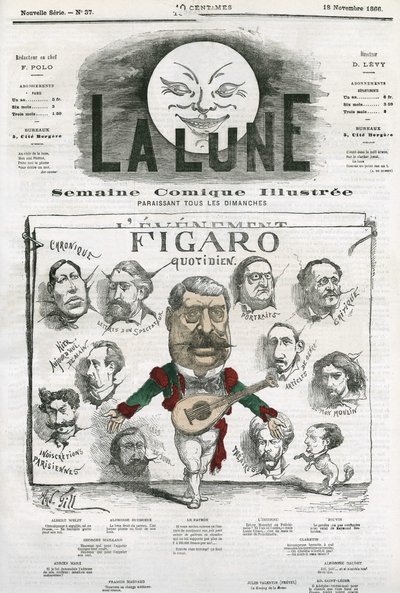 Retrato dos jornalistas do "Figaro Quotidien". Cartoon de Gill, em "A Lua", 18 de novembro de Andre Gill