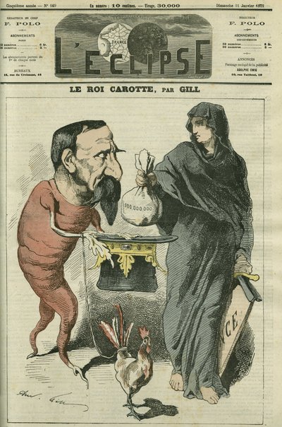 O Rei Cenoura, Napoleão III (1808-1873), Presidente da República e Imperador dos Franceses até a derrota de Sedan em 1870. Capa em "L