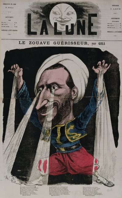 O curandeiro Zouave, de &39;La Lune&39;, 1868 de Andre Gill