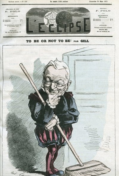 Ser ou não ser, desenho animado por Adolphe Thiers (1797-1877), estadista francês. Capa em "L