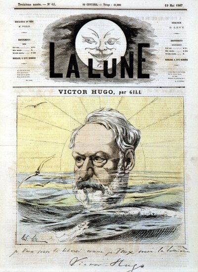 Victor Hugo - por Gill, em "La Lune" de 19/05/1867 de Andre Gill