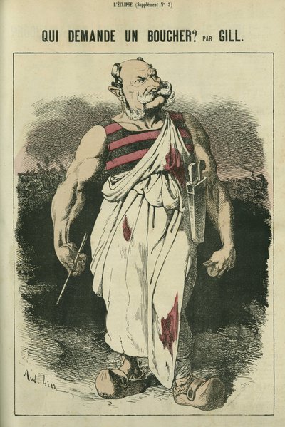 Quem pede um açougueiro, caricatura de Guilherme I da Alemanha (1797-1888), vencedor da Guerra de 1870. em "L