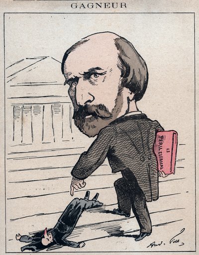 Wladimir Gagneur (1807-1889) Fourierista e economista socialista, deputado do Jura (1873) - Cartoon de André Gill em "Les Hommes d