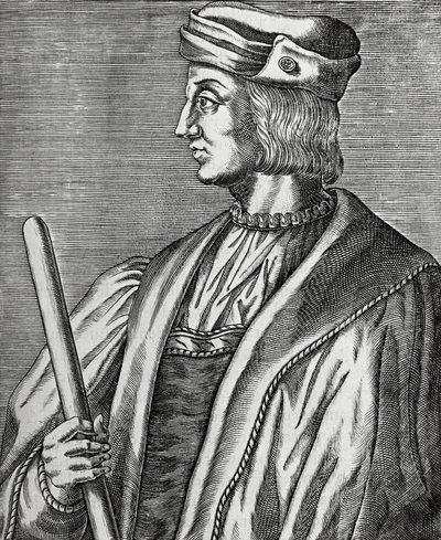 Retrato de Gaston de Foix, Duque de Nemours (1489-1516), gravura de Les Vrais pourtraits et Vies des Hommes illustres de Andre Thevet