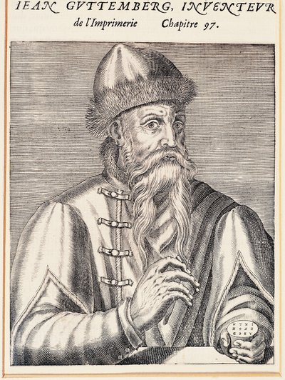 Retrato de Johann Gutenberg (Mainz, cerca de 1394-1399-Mainz de Andre Thevet