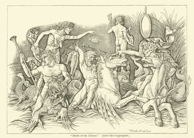 Batalha dos Tritões (gravura) de Andrea (after) Mantegna