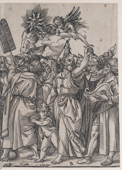 Seção B: Isaac, Noah e outras figuras, de The Triumph of Christ, 1836. de Andrea Andreani