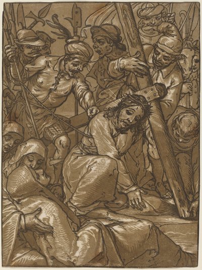 O carregamento da cruz, década de 1580. de Andrea Andreani