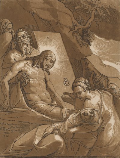 O sepultamento, 1585. de Andrea Andreani