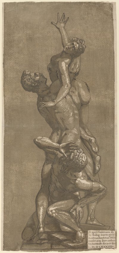 O estupro de uma sabina, 1584. de Andrea Andreani
