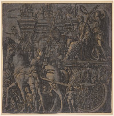 O triunfo de Júlio César: César Triunfante, 1593-99. de Andrea Andreani