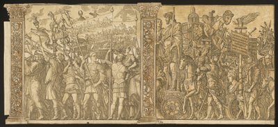 O Triunfo de Júlio César [nº 1 e 2 mais 2 colunas], 1599. de Andrea Andreani