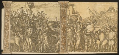 O Triunfo de Júlio César [nº 3 e 4 mais 2 colunas], 1599. de Andrea Andreani