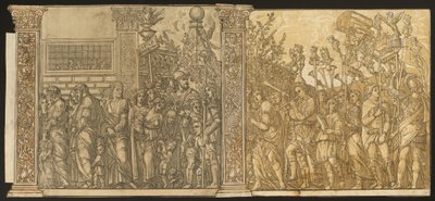 O Triunfo de Júlio César [nº 7 e 8 mais 2 colunas], 1599. de Andrea Andreani