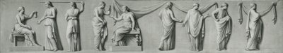 Um painel grisaille representando uma procissão feminina com lacrimosos de Andrea Casali
