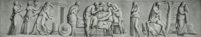 Um painel grisaille, retratando a cena da morte de Meleager de Andrea Casali