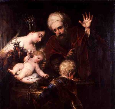 O Julgamento de Moisés (óleo sobre tela) de Andrea Celesti
