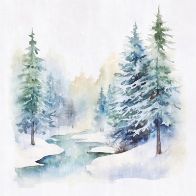 Riacho na floresta de inverno de Andrea Haase
