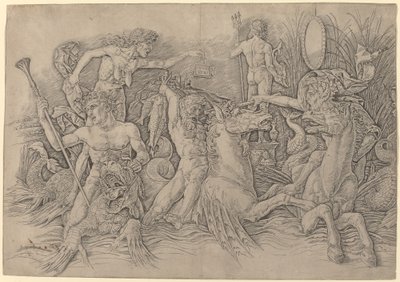 Batalha dos Deuses do Mar [metade esquerda] de Andrea Mantegna