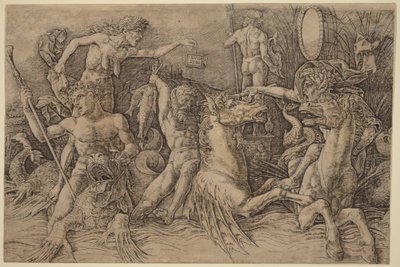 Batalha dos deuses marinhos [metade esquerda] de Andrea Mantegna