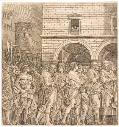 O Senado Romano segue um triunfo de Andrea Mantegna