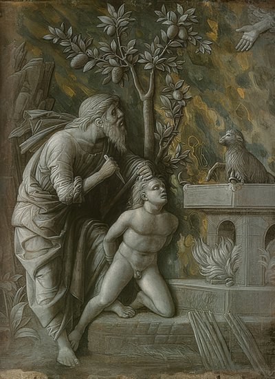 O sacrifício de Isaac. Por volta de 1490-95 de Andrea Mantegna