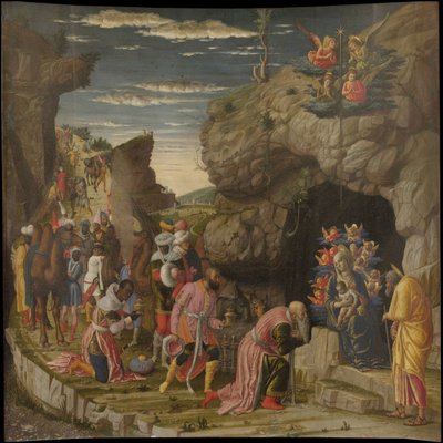 Epiphany Uffizi Triptych Uffizi Tryptich, painel central, ca 1463-1464 de Andrea Mantegna