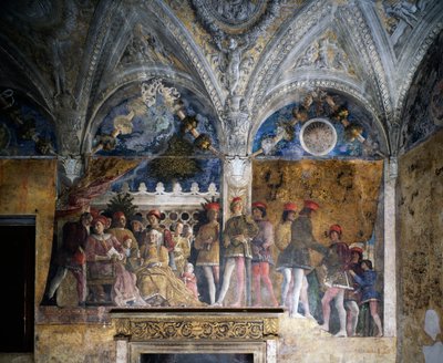 Ludovico Gonzaga, Marsilio Andreasi, Barbara de Brandenburg com sua filha Paula e Rodolfo Gonzaga de Andrea Mantegna