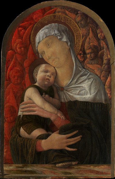 Madonna e criança com serafins e querubins, ca. 1454 de Andrea Mantegna