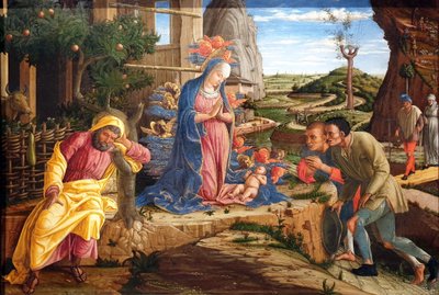 A adoração dos pastores de Andrea Mantegna