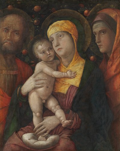 A Sagrada Família com Santa Maria Madalena, c.1495-1500 (cinomose sobre tela) de Andrea Mantegna