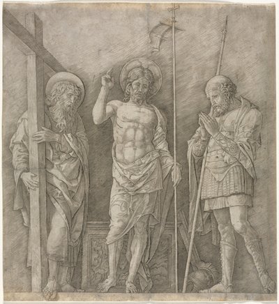 O Cristo Ressuscitado entre Santo André e Longino de Andrea Mantegna