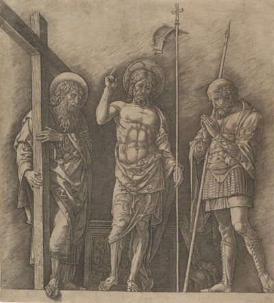 O Cristo ressuscitado entre Santo André e Santo Longino, ca. 1472 de Andrea Mantegna