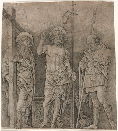 O Cristo Ressuscitado entre Santo André e Longino de Andrea Mantegna