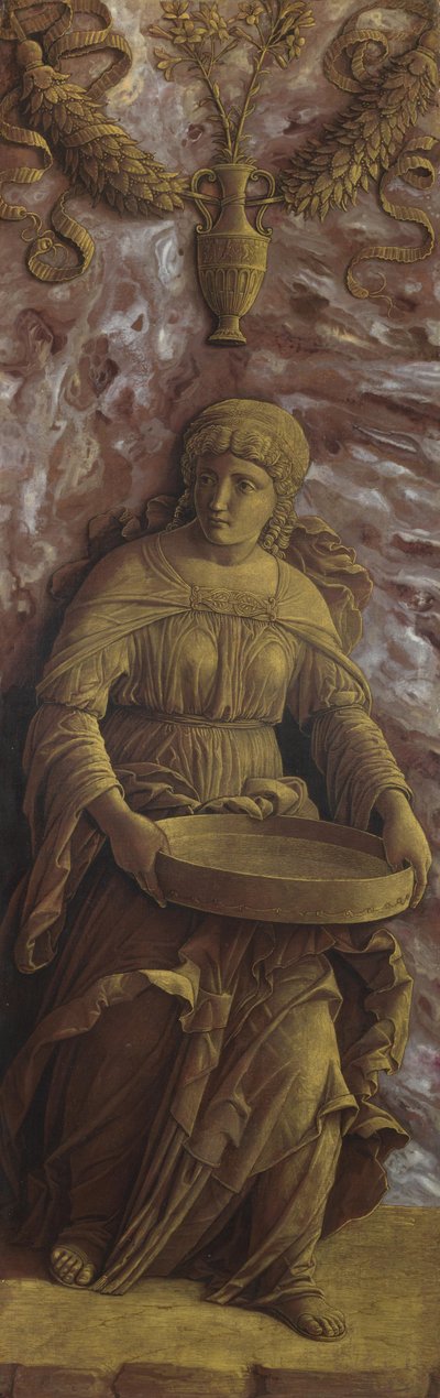 A Virgem Vestal Tuccia com uma peneira, c. 1500. de Andrea Mantegna