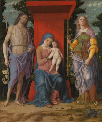 A Virgem com o Menino e santos de Andrea Mantegna