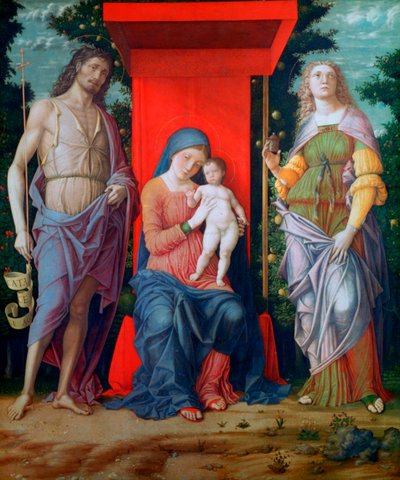 A Virgem e o Menino com os Santos, c1490-1505 de Andrea Mantegna