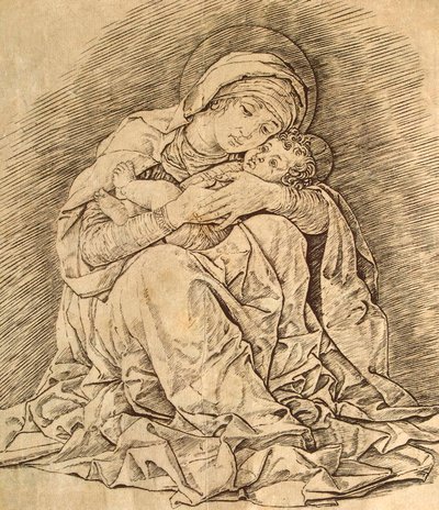 Virgem e o Menino. de Andrea Mantegna