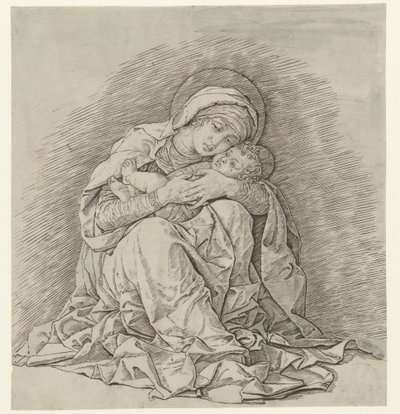 Maria sentada com criança de Andrea Mantegna