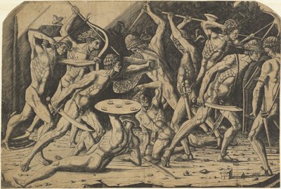 Batalha de Homens Nus de Andrea Mantegna or School after Antonio del Pollaiuolo