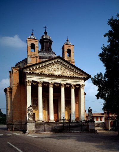 Vista do tempietto (ou igreja de São Graziano) de Andrea Palladio