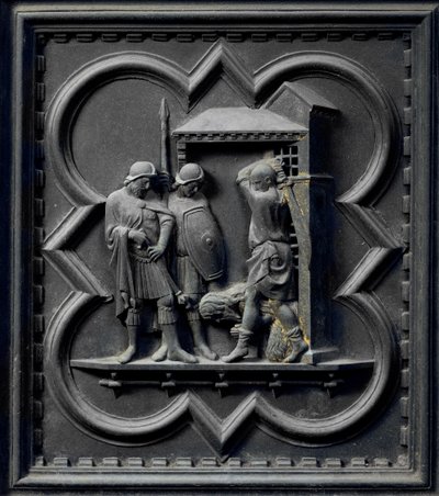 A Decapitação de São João Batista, décimo sexto painel das Portas do Sul do Batistério de San Giovanni, 1336 (bronze) de Andrea Pisano