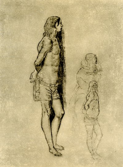 Estudo sobre o St. Sebastian para a pintura em Bergamo de Andrea Previtali